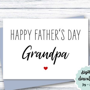 Tarjeta del Día del Padre para el abuelo DESCARGA INSTANTE, Feliz Día del Padre Abuelo, Tarjeta del Día del Padre IMPRIMIBLE Abuelo, Tarjeta descargable 5x7