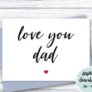Carte fête des pères papa fête des pères TÉLÉCHARGER Jolie carte de fête des pères, papa je t'aime, carte de fête des pères imprimable, carte d'anniversaire papa, carte simple