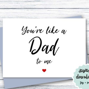 Carte de fête des pères pour beau-père Carte de fête des pères TÉLÉCHARGER, Carte mignonne pour beau-père, Vous êtes comme un papa pour moi, Carte de fête des pères IMPRIMABLE