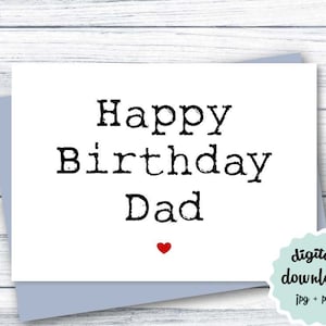 Papa Geburtstagskarte DRUCKBARE Geburtstagskarte Vater, alles Gute zum Geburtstag Papa, minimalistische Geburtstagskarte Papa, Geburtstagskarte DOWNLOAD