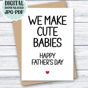 Cartão de dia dos pais marido, cartão engraçado para impressão do dia dos pais DOWNLOAD, fazemos bebês fofos cartão de dia dos pais feliz para marido pai