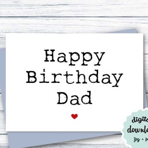 birthday card for dad printable piy foldable birthday card etsy
