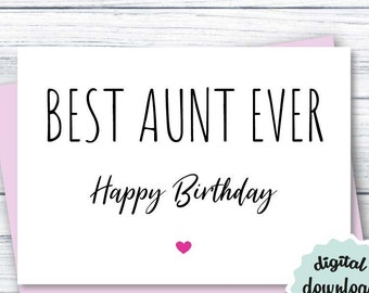 printable aunt card etsy