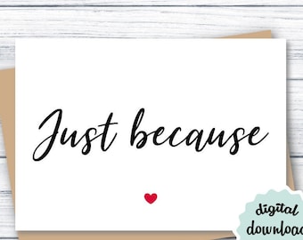 Just Because Card - Etsy
