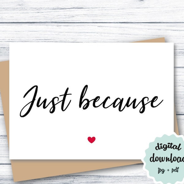 Just Because Card Prints Etsy