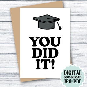 Carte de remise des diplômes imprimable, vous l'avez fait, carte de remise des diplômes vierge, carte de diplômé simple, téléchargement de carte de félicitations, carte de remise des diplômes universitaires