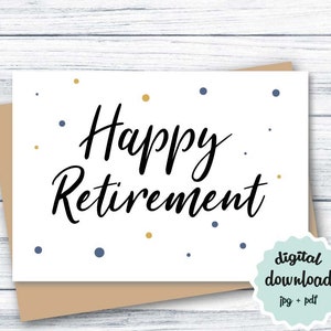 Carta di pensionamento Carta di pensionamento STAMPABILE per collega, Biglietto di congratulazioni per pensionamento DOWNLOAD immediato, Carta pieghevole 5x7 scaricabile