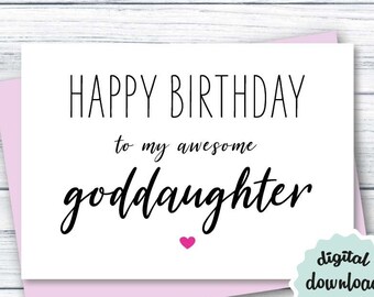 My Goddaughter Card Etsy