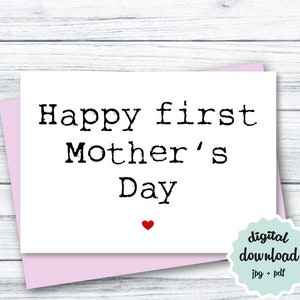 1ère carte de fête des mères imprimable pour nouvelle maman carte de fête des mères à télécharger Bonne première carte de fête des mères, jolie carte de fête des mères pour une nouvelle mère