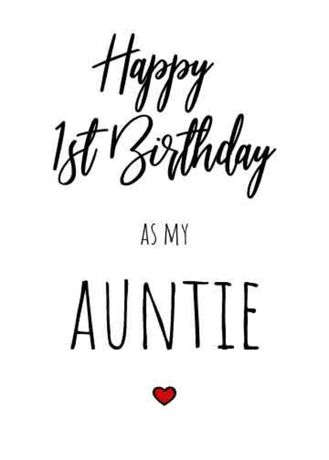 new aunt birthday card printable 1st birthday as my auntie