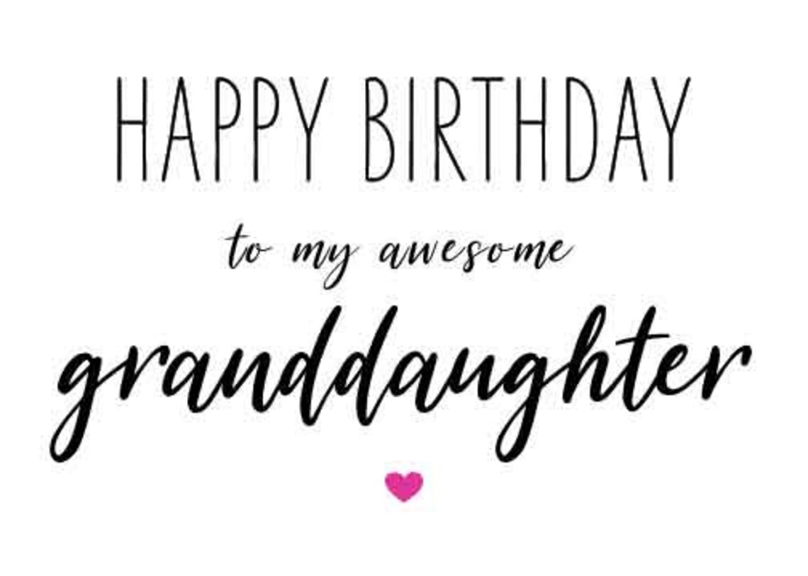 PRINTABLE Granddaughter Birthday Card INSTANT DOWNLOAD Happy | Etsy
