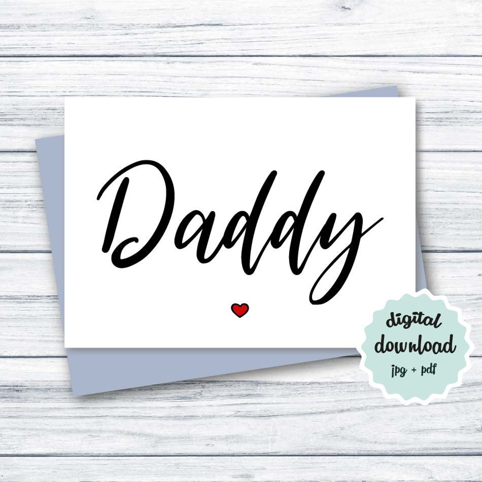 daddy birthday card download birthday card daddy printable etsy