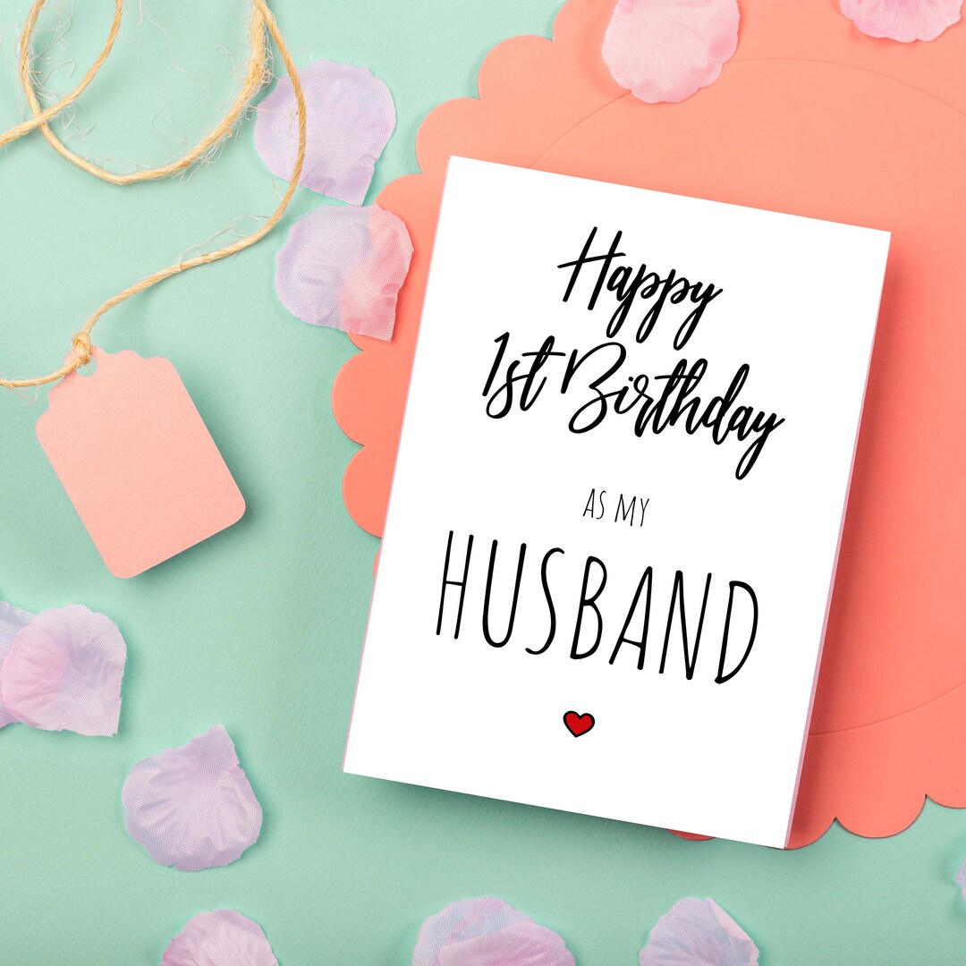 Birthday Card Husband PRINTABLE Happy 1st Birthday as My - Etsy