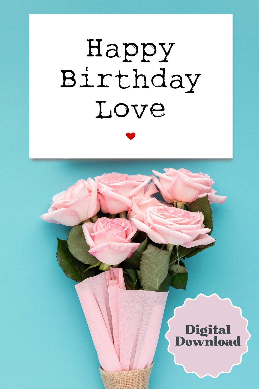 Happy Birthday Love PRINTABLE Birthday Card for Husband Wife - Etsy