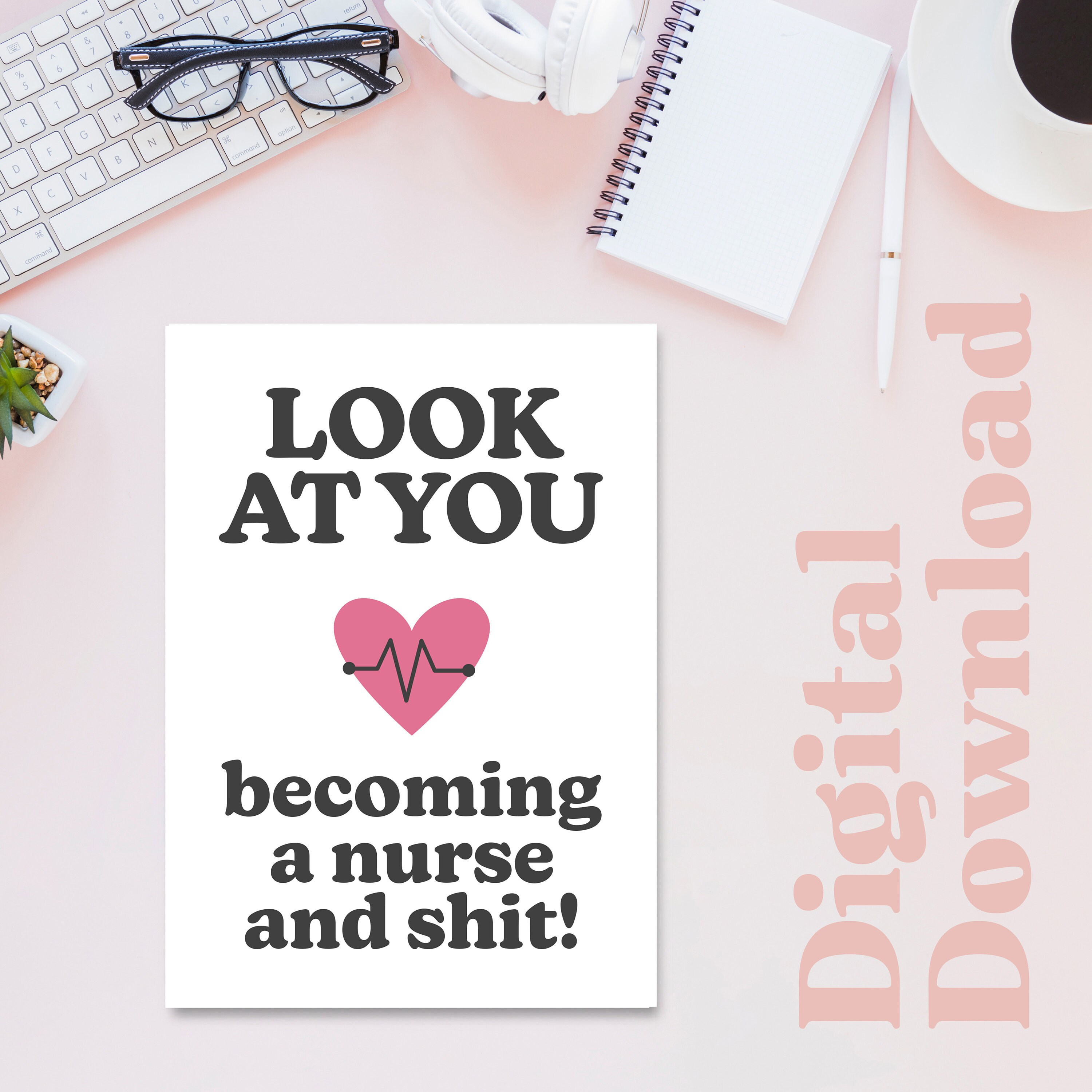 Nurse Graduation Card PRINTABLE Nurse Card Nursing School - Etsy