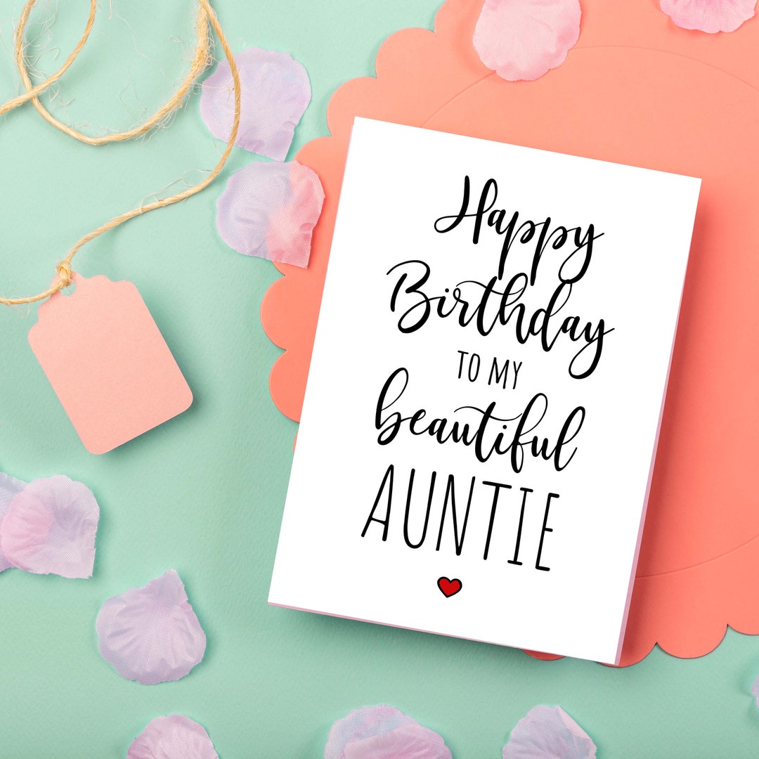 Birthday Card Aunt PRINTABLE Happy Birthday to My Beautiful - Etsy
