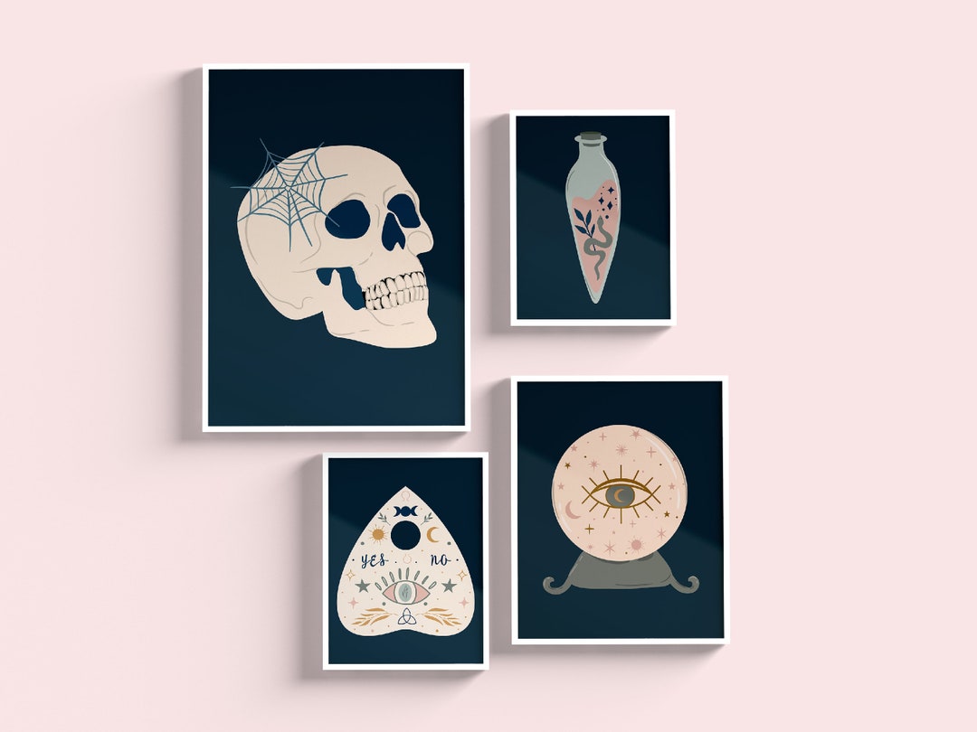 Goth Wall Art Set PRINTABLE Occult Art Gallery Wall Art Etsy
