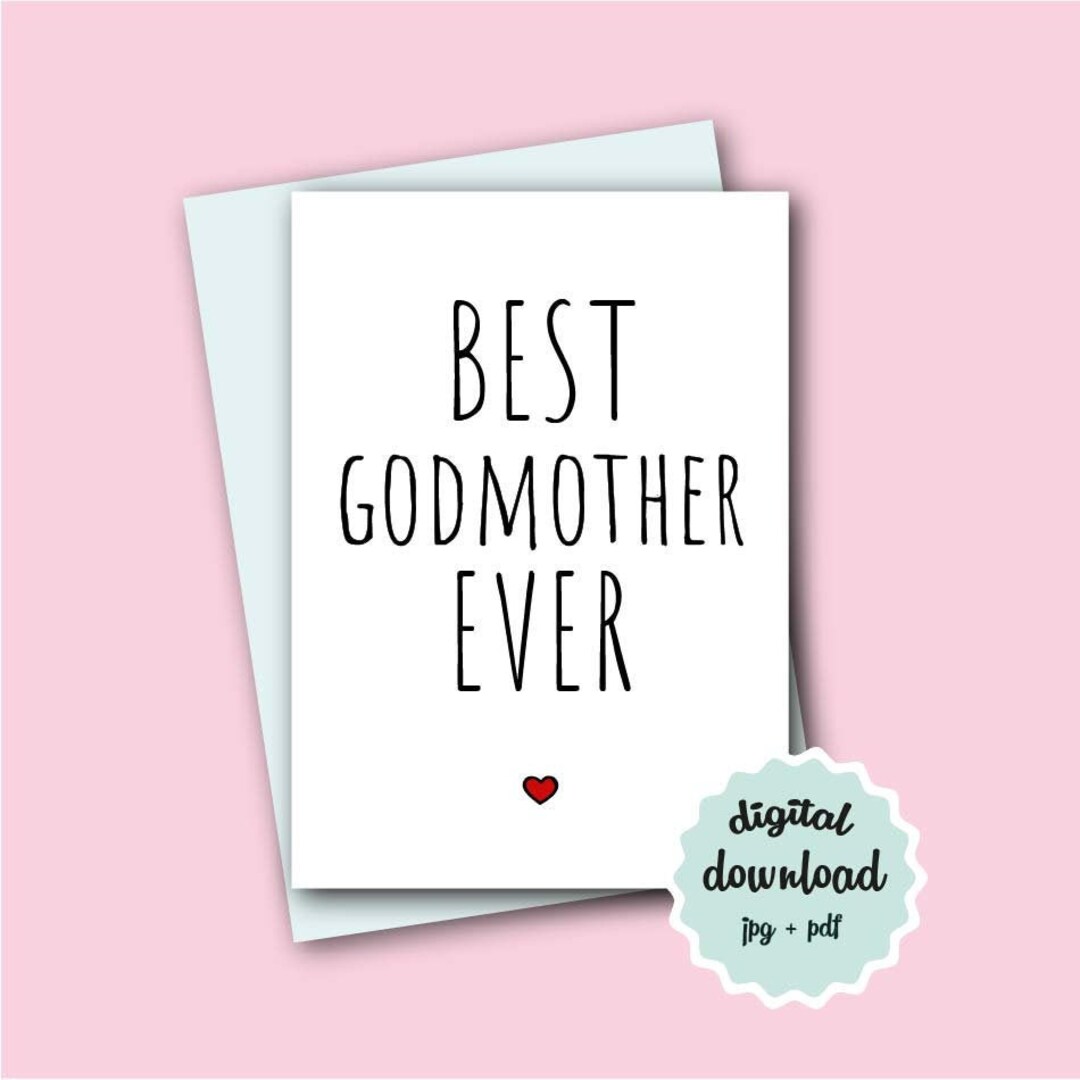 Godmother Card PRINTABLE Godmother Birthday Card Best - Etsy
