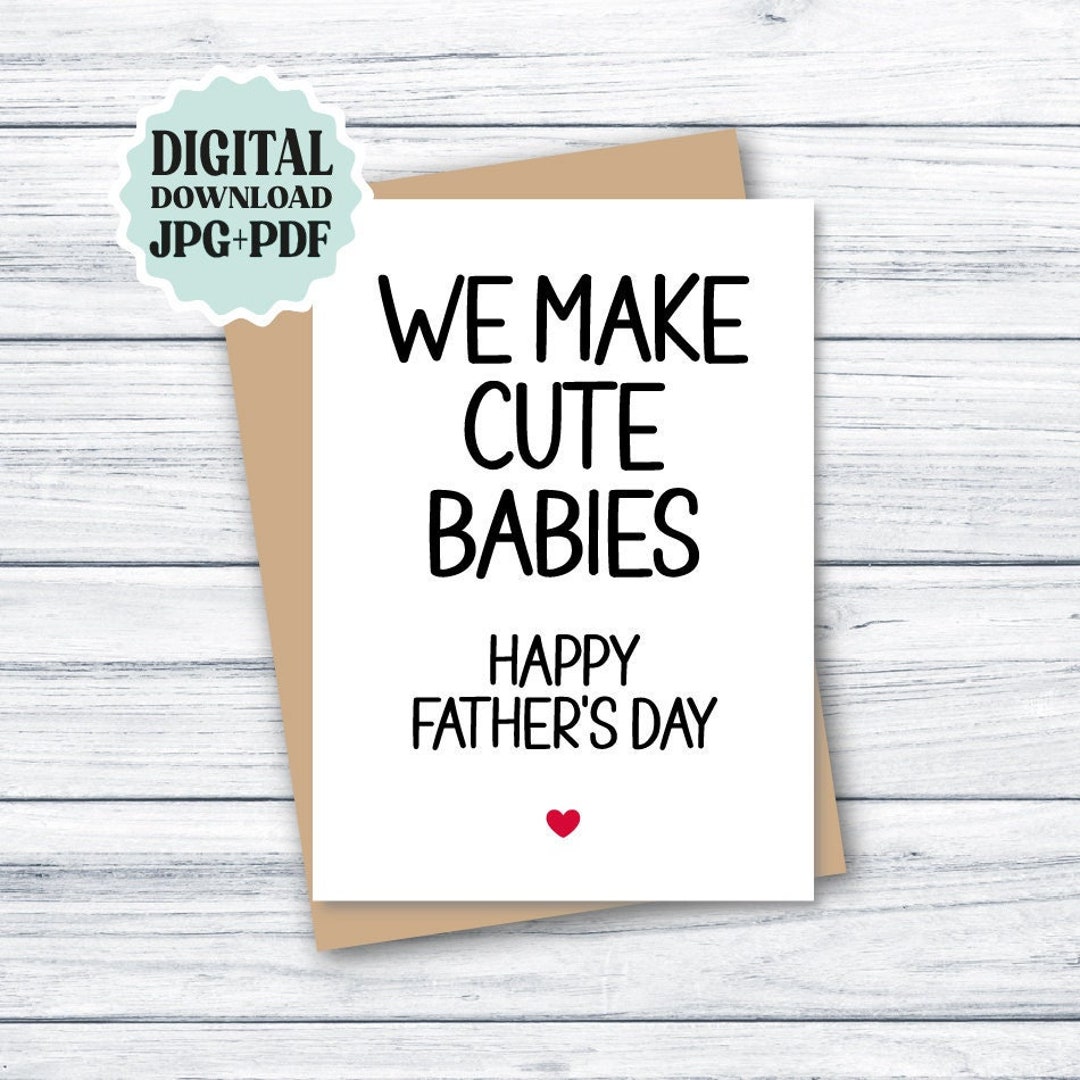 Fathers Day Card Husband, PRINTABLE Funny Father's Day Card DOWNLOAD ...