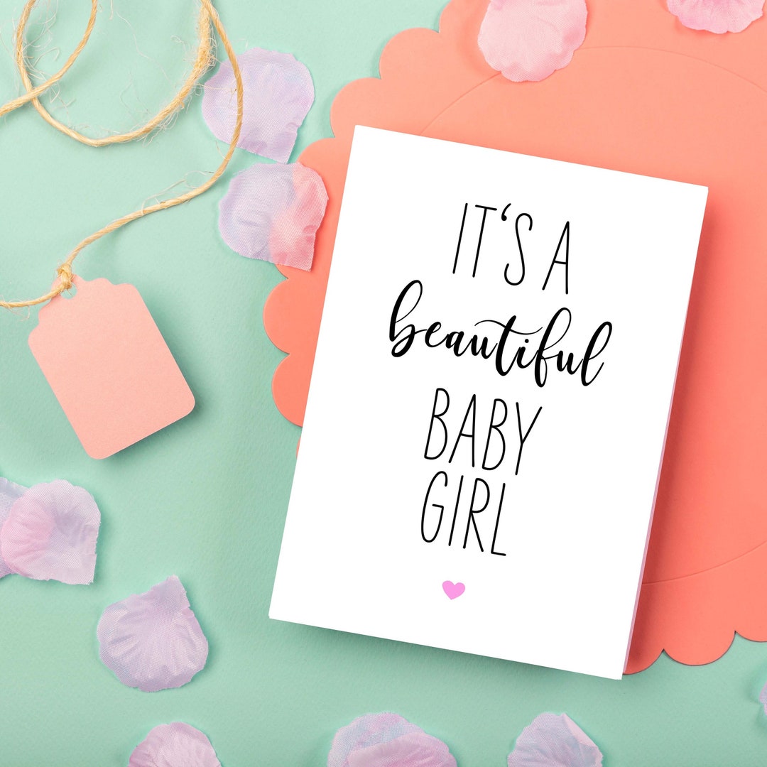 Baby Girl Card PRINTABLE Cute Baby Card DIGITAL DOWNLOAD Etsy