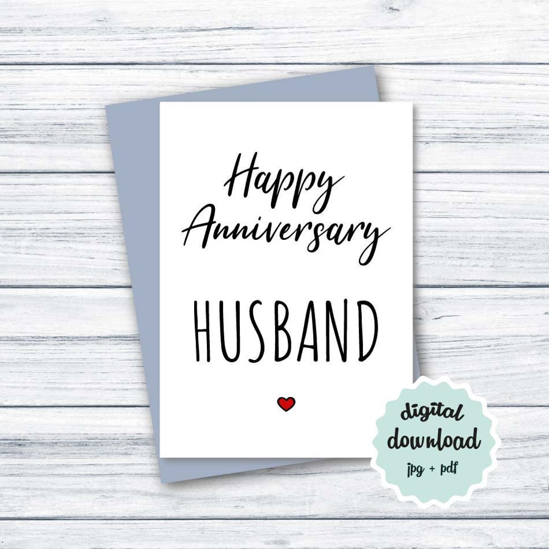 Anniversary Card for Husband PRINTABLE Anniversary Card for Him ...