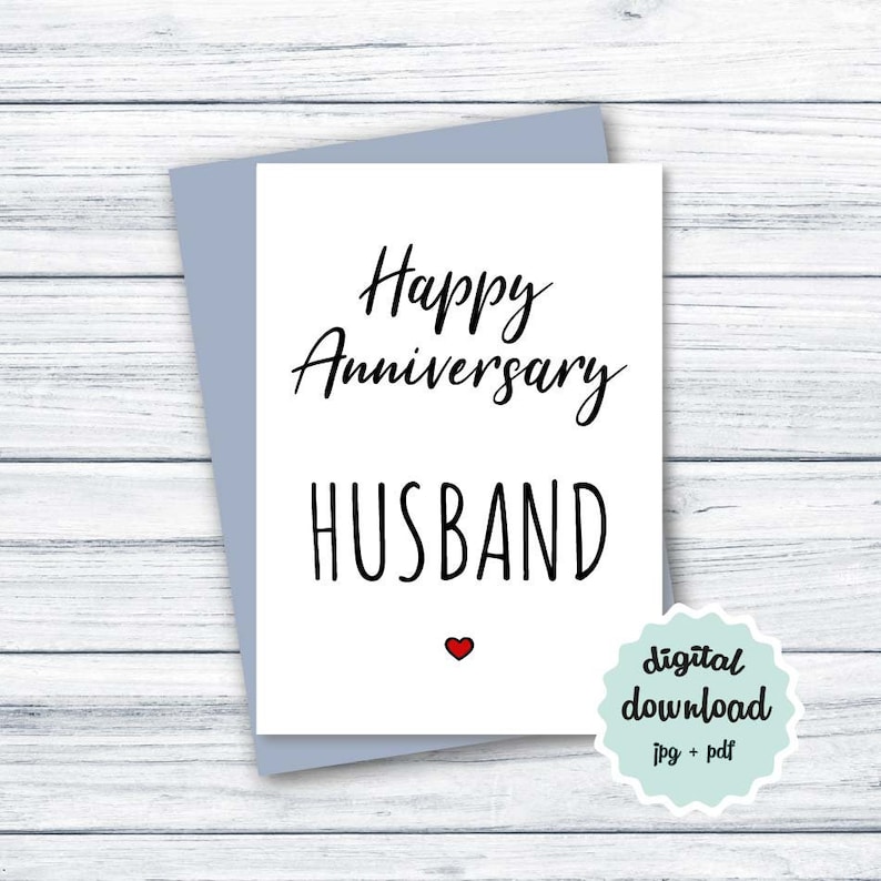 Anniversary Card for Husband PRINTABLE Anniversary Card for Him ...