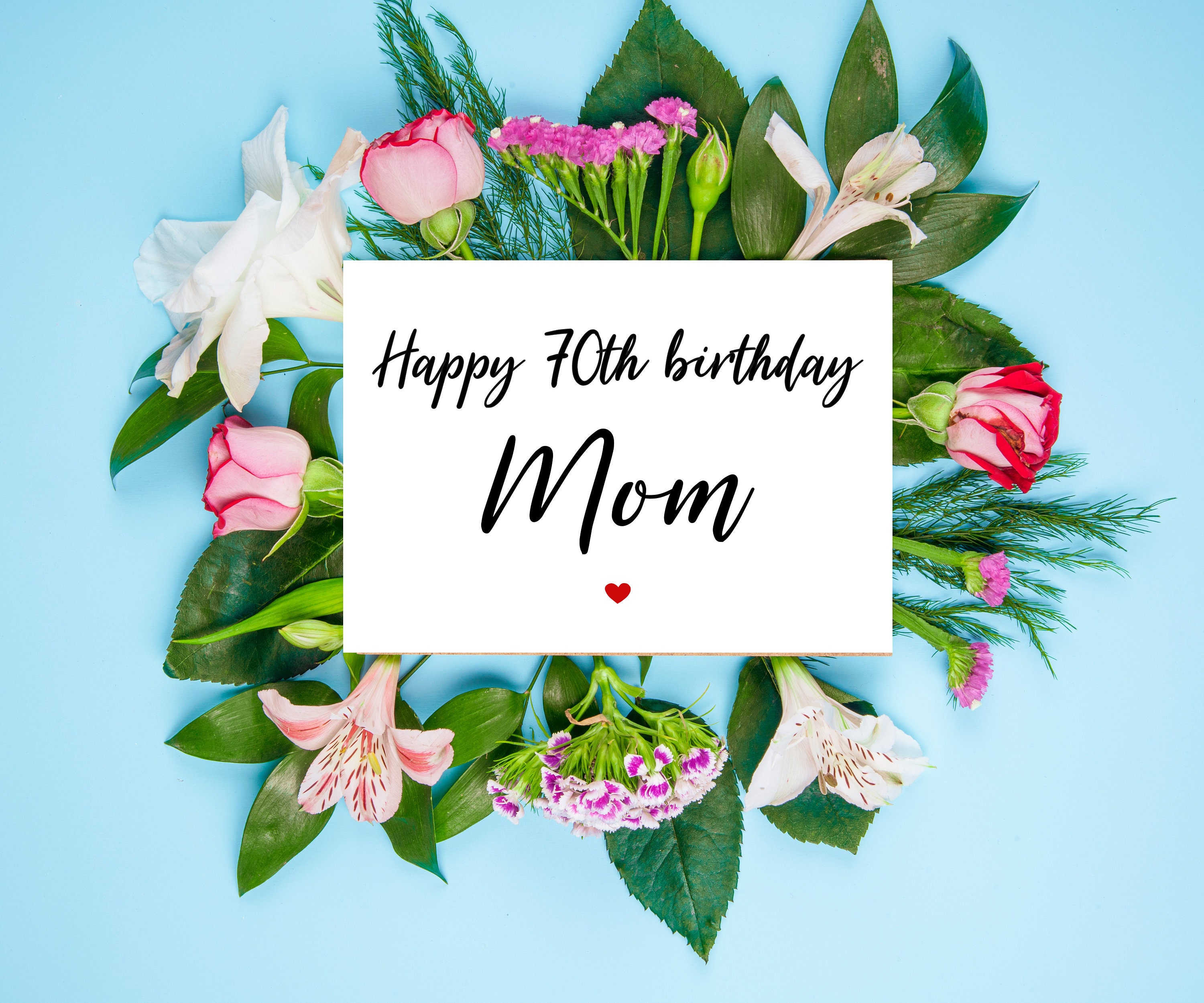 70th Birthday Card for Mom PRINTABLE Happy 70th Birthday Mom Birthday ...