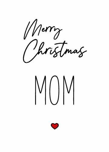 Merry Christmas Mom Christmas Card PRINTABLE Christmas Card | Etsy