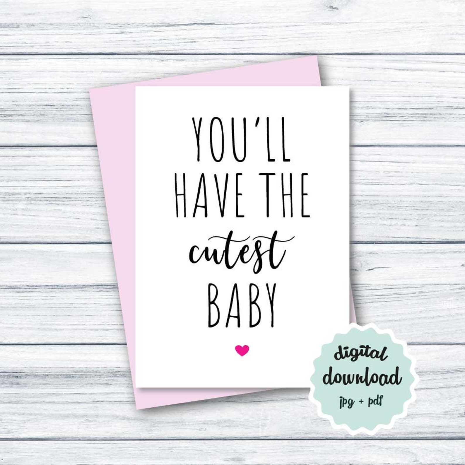 Baby Shower Card DIGITAL DOWNLOAD Mom to be Card PRINTABLE | Etsy
