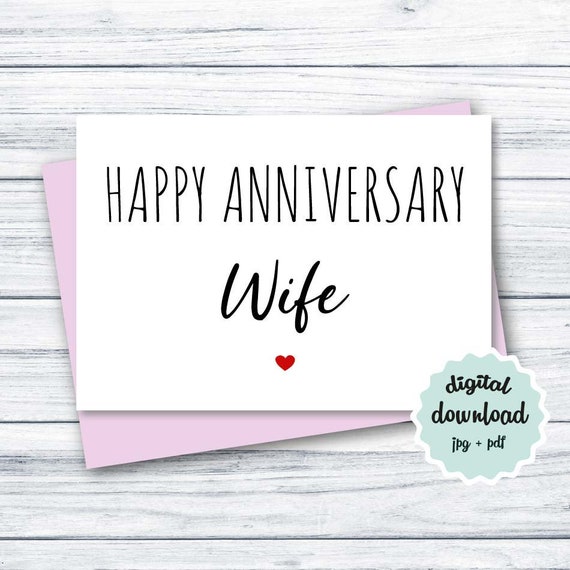Anniversary Card Wife PRINTABLE Happy Anniversary Wife - Etsy