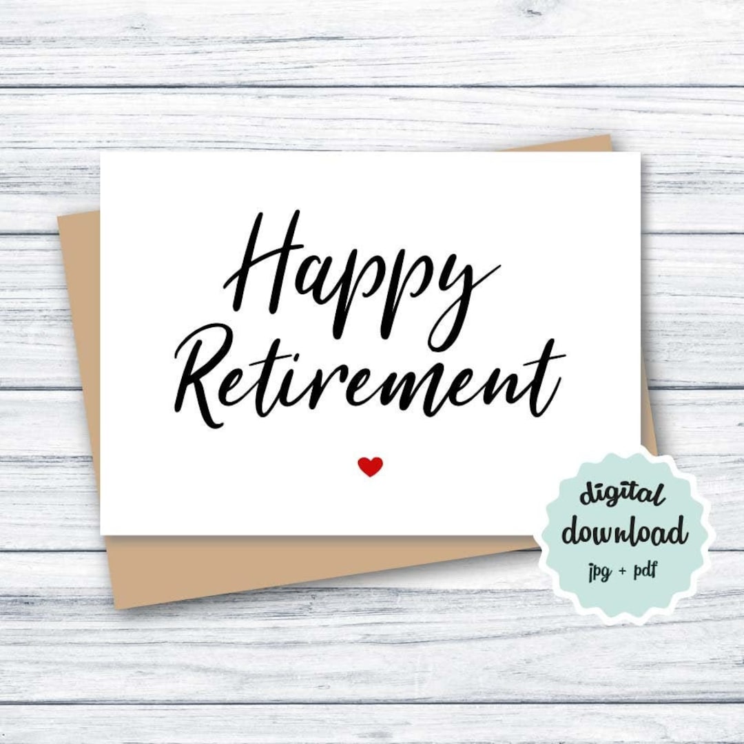 Happy Retirement Card PRINTABLE Retirement Card for Coworker - Etsy