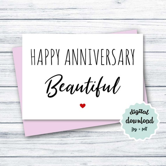 Anniversary Card Wife PRINTABLE Anniversary Card Happy - Etsy