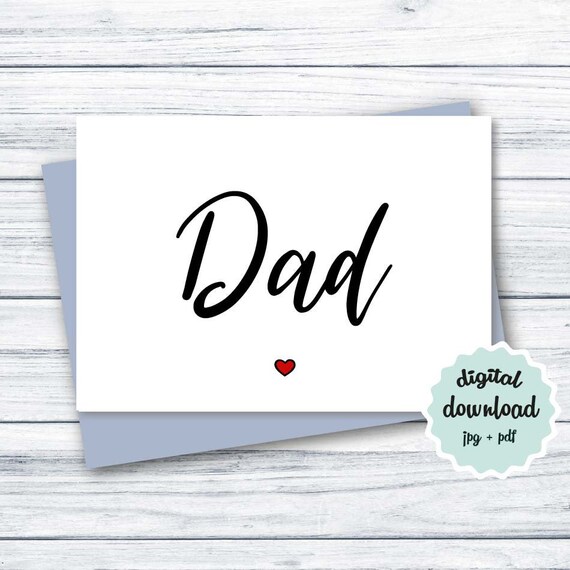 Birthday Card Dad PRINTABLE Dad Birthday Card INSTANT DOWNLOAD - Etsy