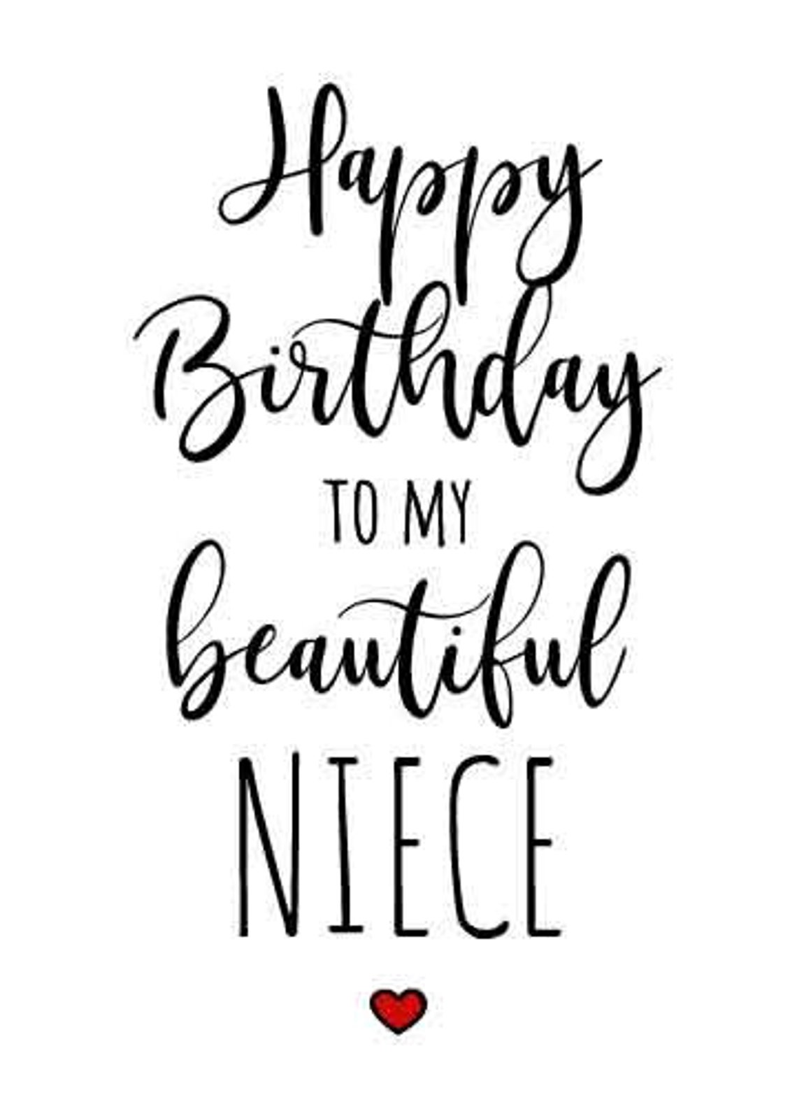 Printable Birthday Card Niece DOWNLOAD Happy Birthday To My | Etsy