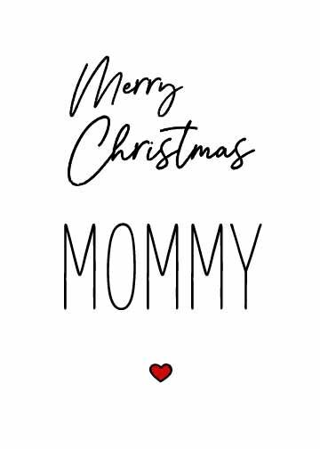 Merry Christmas Mommy Christmas Card PRINTABLE Christmas Card | Etsy