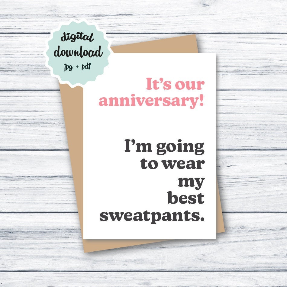 Funny Anniversary Card PRINTABLE Anniversary Card for Husband ...