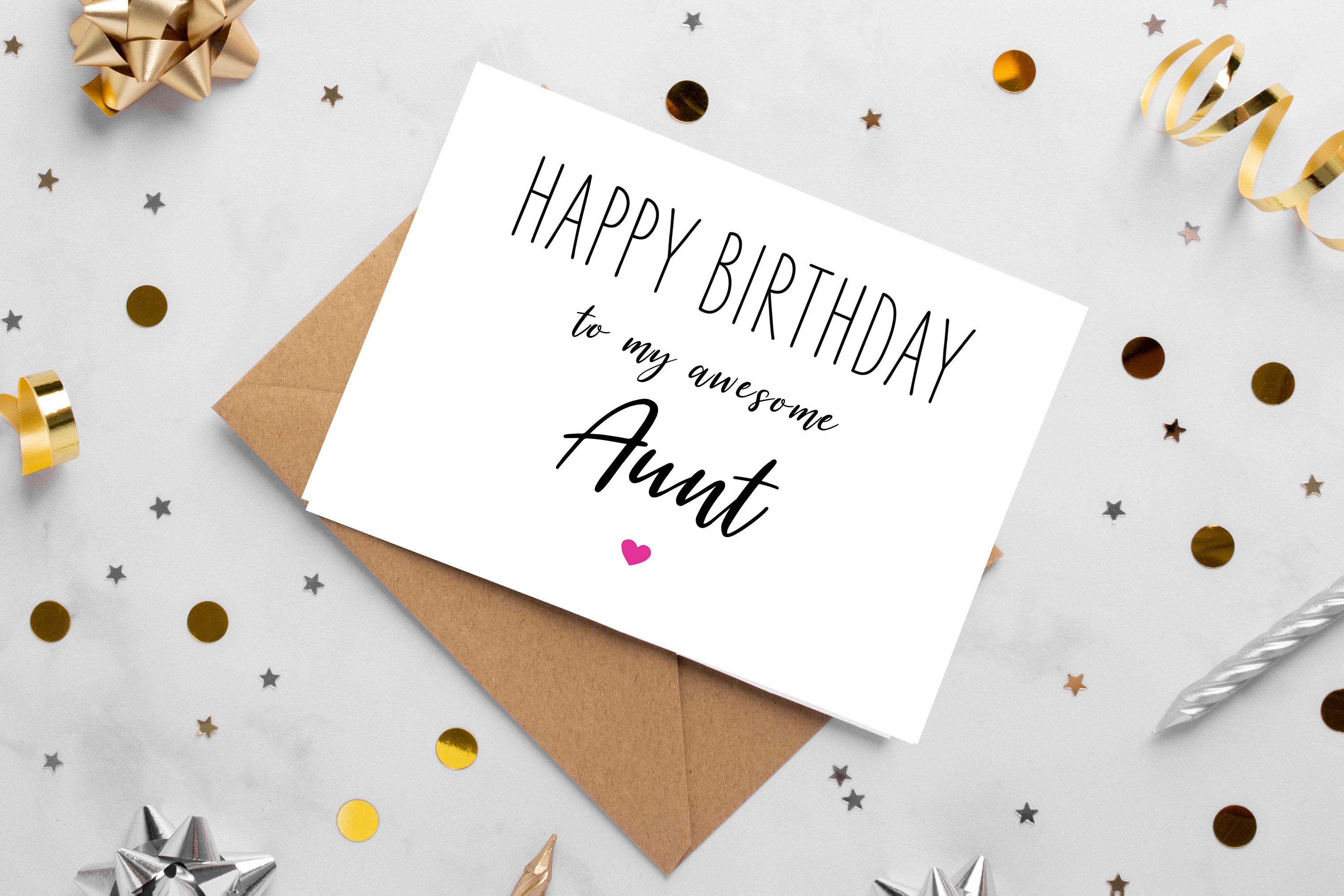 Birthday Card Aunt PRINTABLE, Cute Birthday Card for Aunt, Happy ...