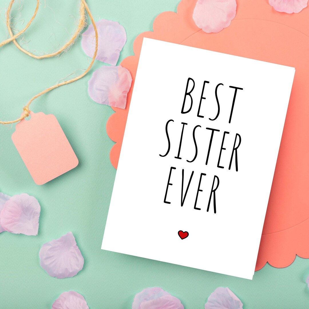 Birthday Card Sister PRINTABLE Birthday Card Best Sister - Etsy
