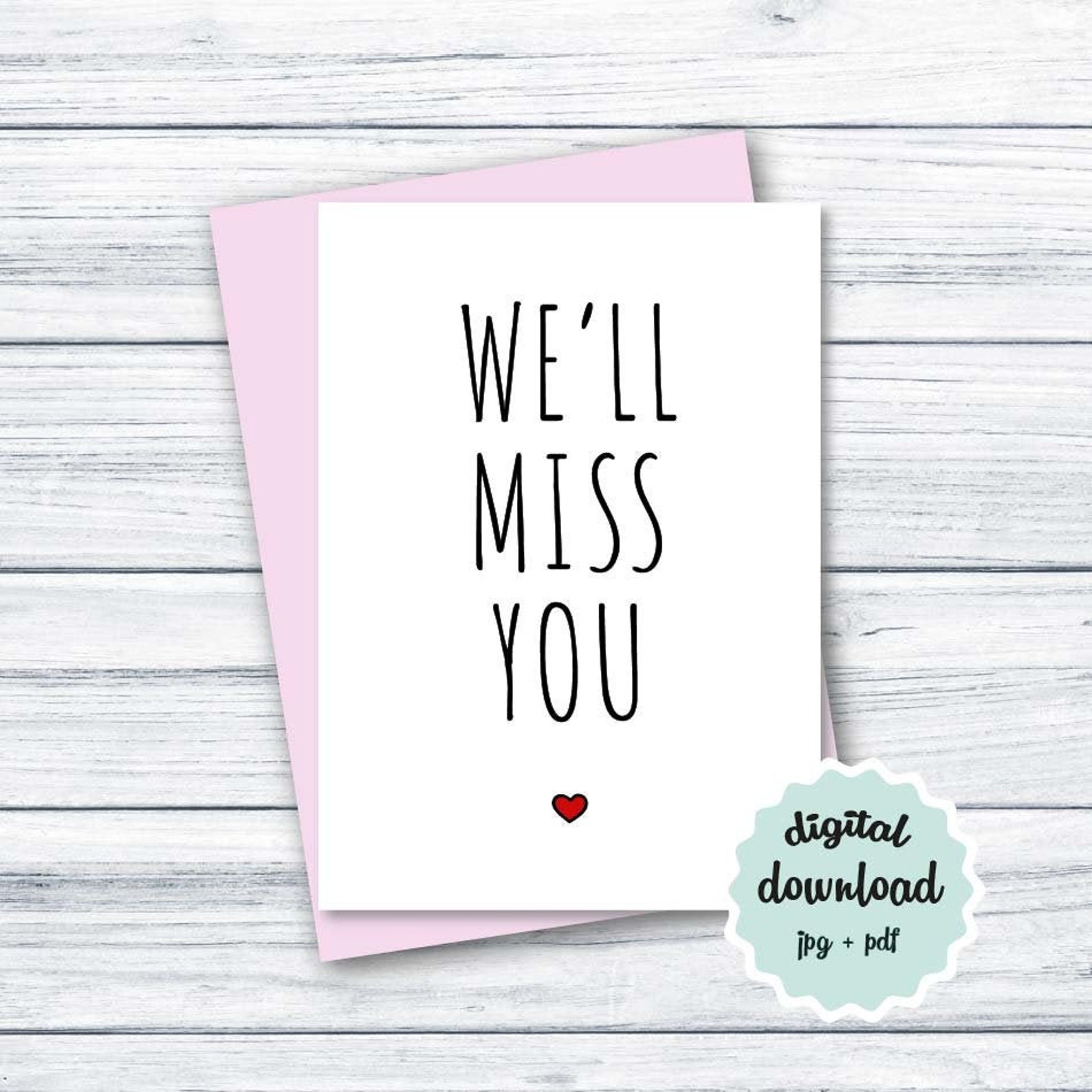 We Will Miss You Cards For Coworker Printable Free