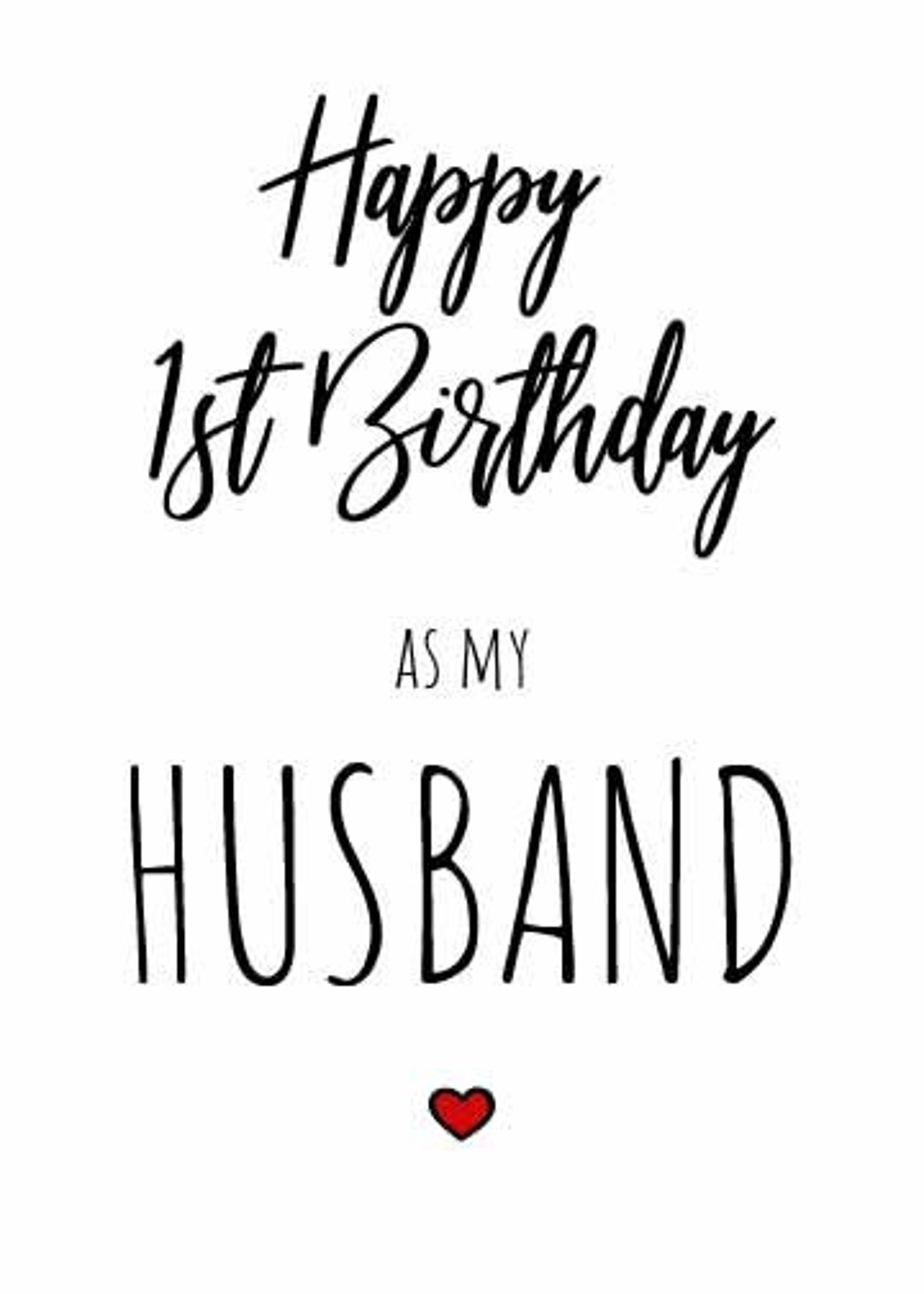 PRINTABLE Husband Birthday Card Happy 1st Birthday as my | Etsy