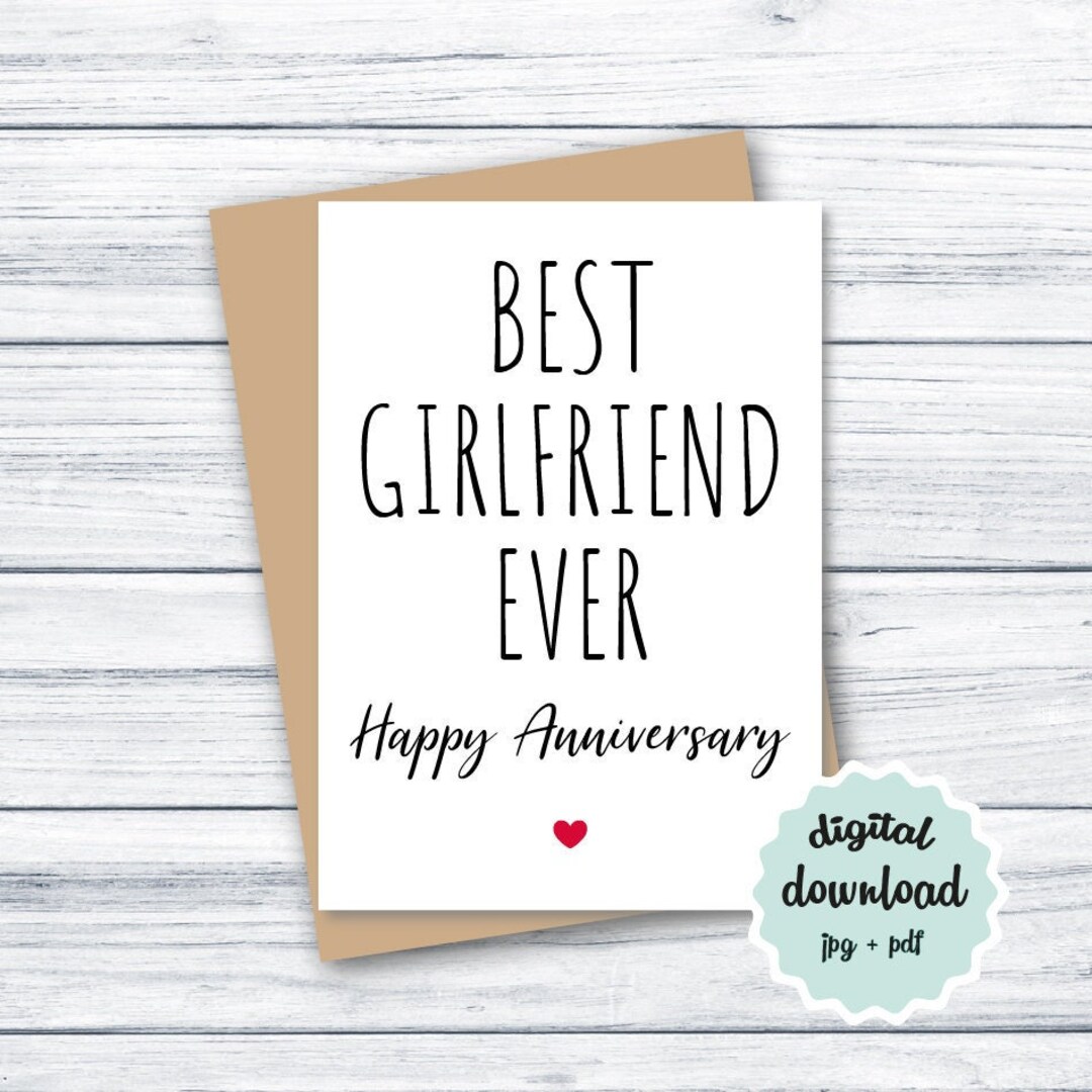 Anniversary Card Girlfriend PRINTABLE Anniversary Card for - Etsy