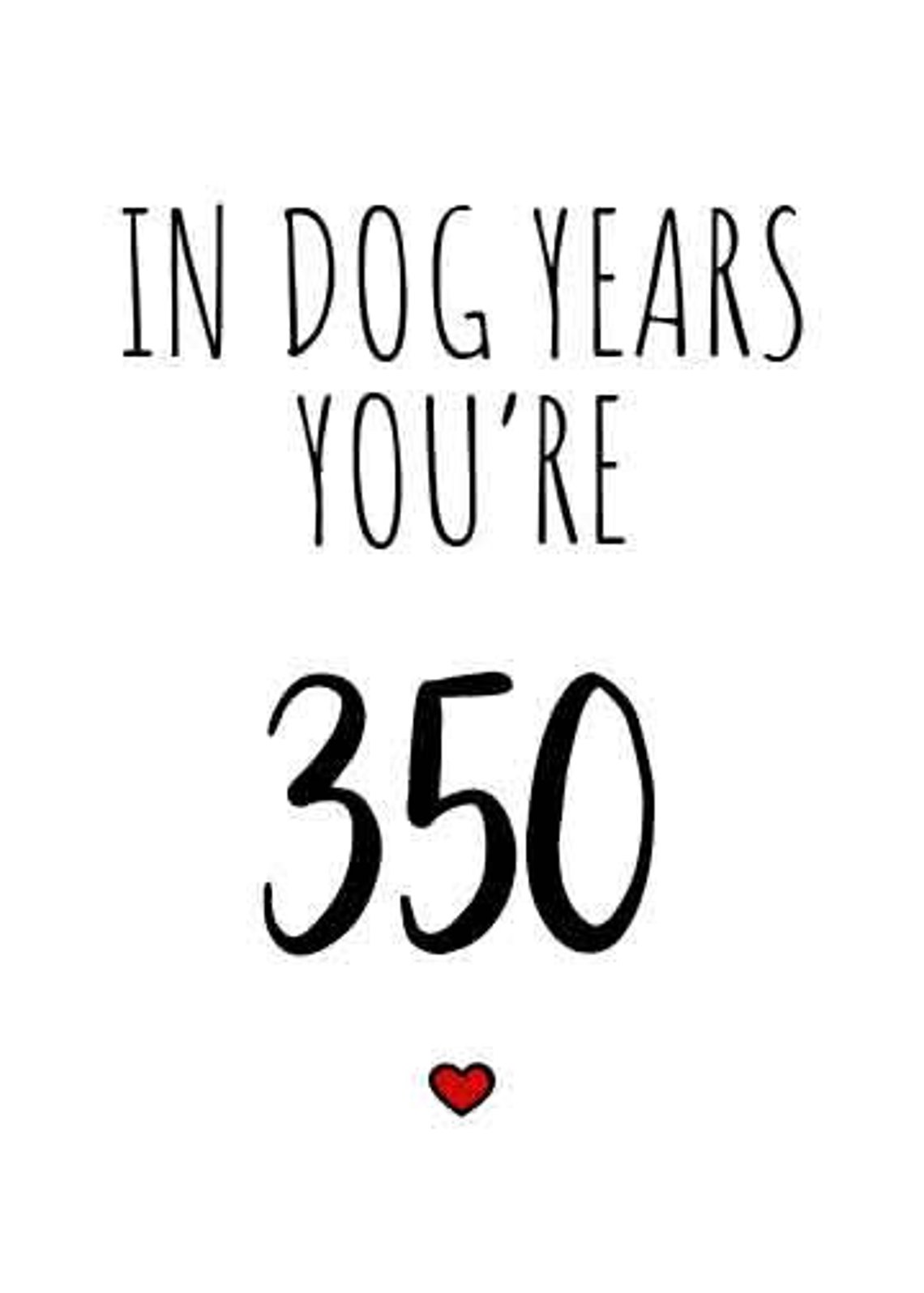 Funny 50th Birthday Card Instant Download In Dog Years Etsy