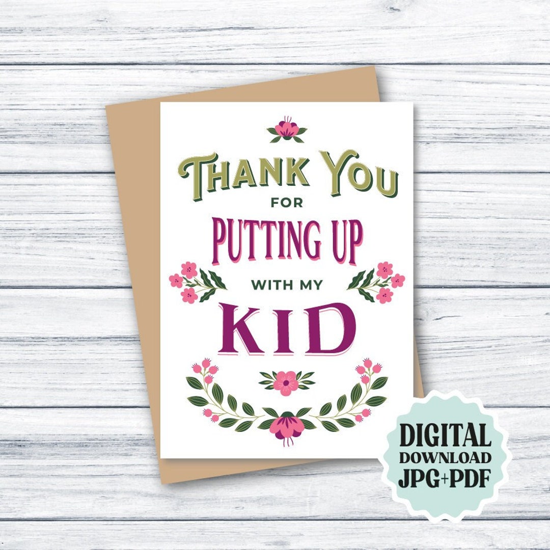 Funny Thank You Card for Teacher, PRINTABLE Teacher Appreciation Card ...
