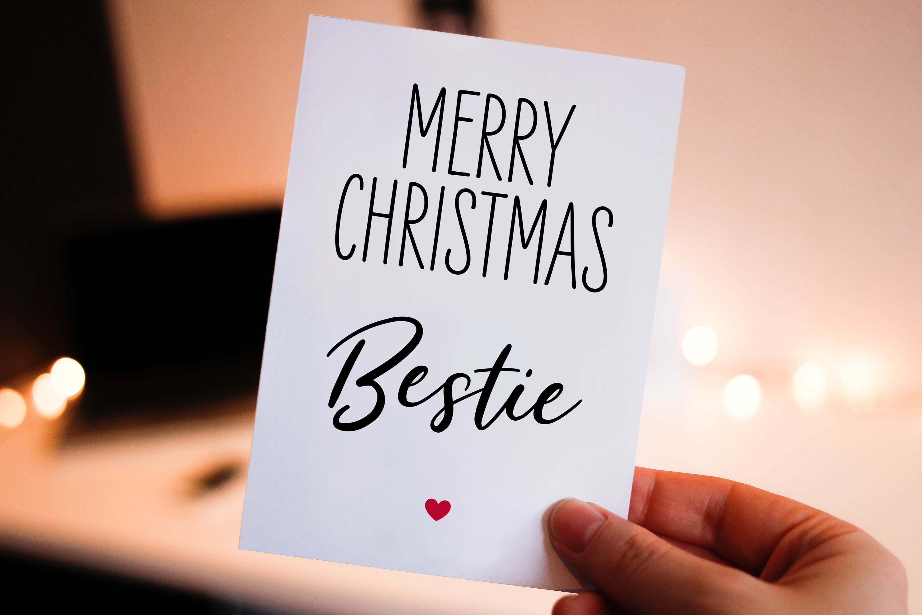 Christmas Card Best Friend PRINTABLE Merry Christmas Bestie Christmas ...