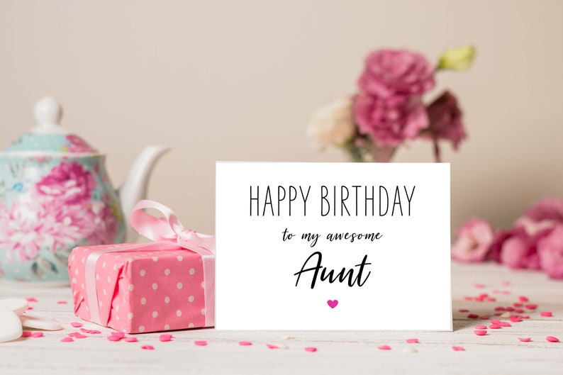 Birthday Card Aunt PRINTABLE, Cute Birthday Card for Aunt, Happy ...