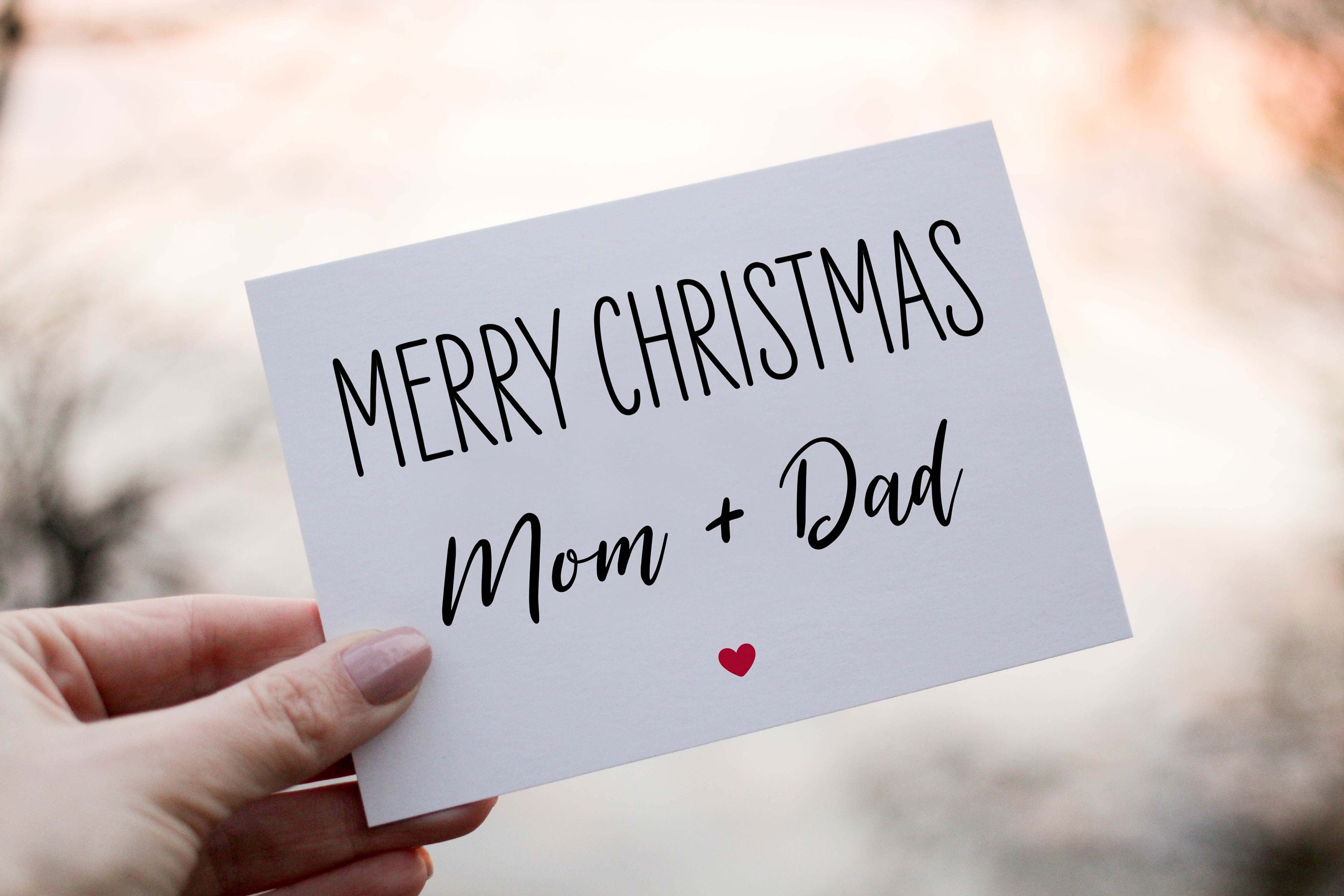 Christmas Card Parents PRINTABLE Christmas Card Mom & Dad, Cute ...