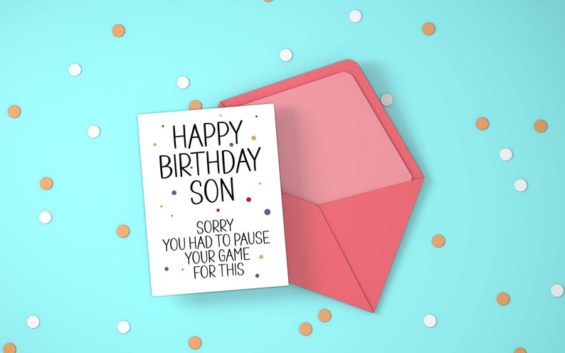 Son Birthday Card PRINTABLE Funny Boys Birthday Card Gamer Video Game ...