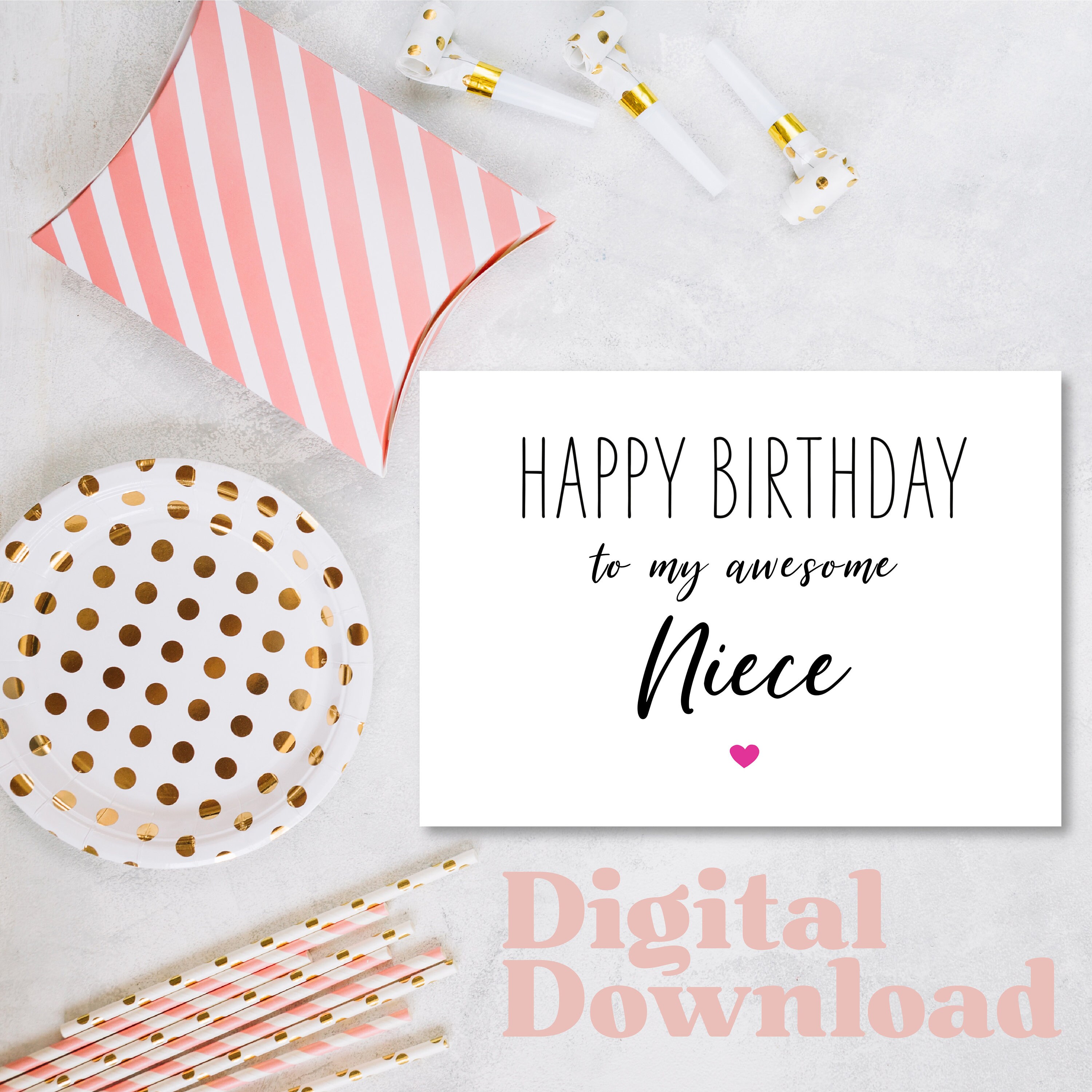 Birthday Card Niece PRINTABLE Niece Birthday Card, Happy Birthday to My ...