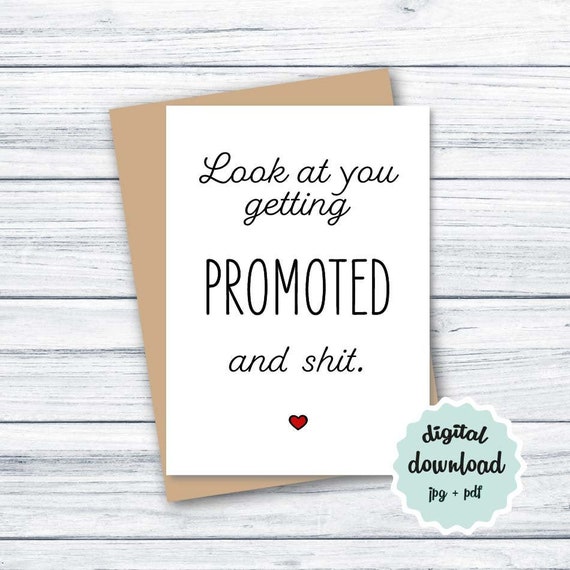 Promotion Card PRINTABLE Congratulations Card Promotion Congrats Card Getting Promoted INSTANT DOWNLOAD New Job Card