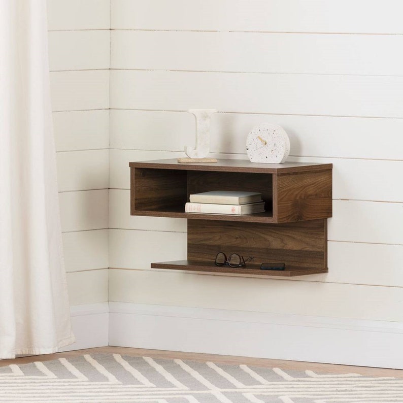 Wall Mounted Floating nightstand Rustic Wood Floating Etsy